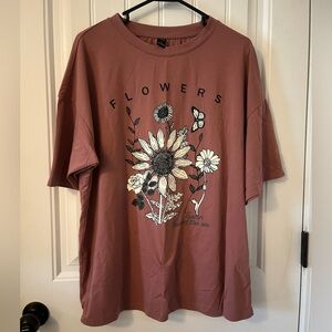 Shein Flowers Oversized T-shirt